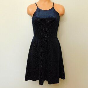 A109 rosie harlow sparkle halter neck skater dress